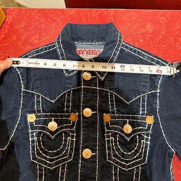 VINTAGE TRUE RELIGION JIMMY SUPER T 1990s Y2K DENIM JACKET💚 - Picture 15 of 16